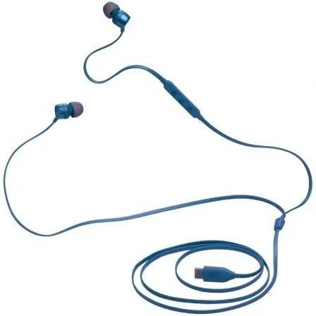 JBL Tune 310C Auriculares Intrauditivos USB-C con Micrófono, Sonido Pure Bass, Certificado Hi-Res, Color Azul